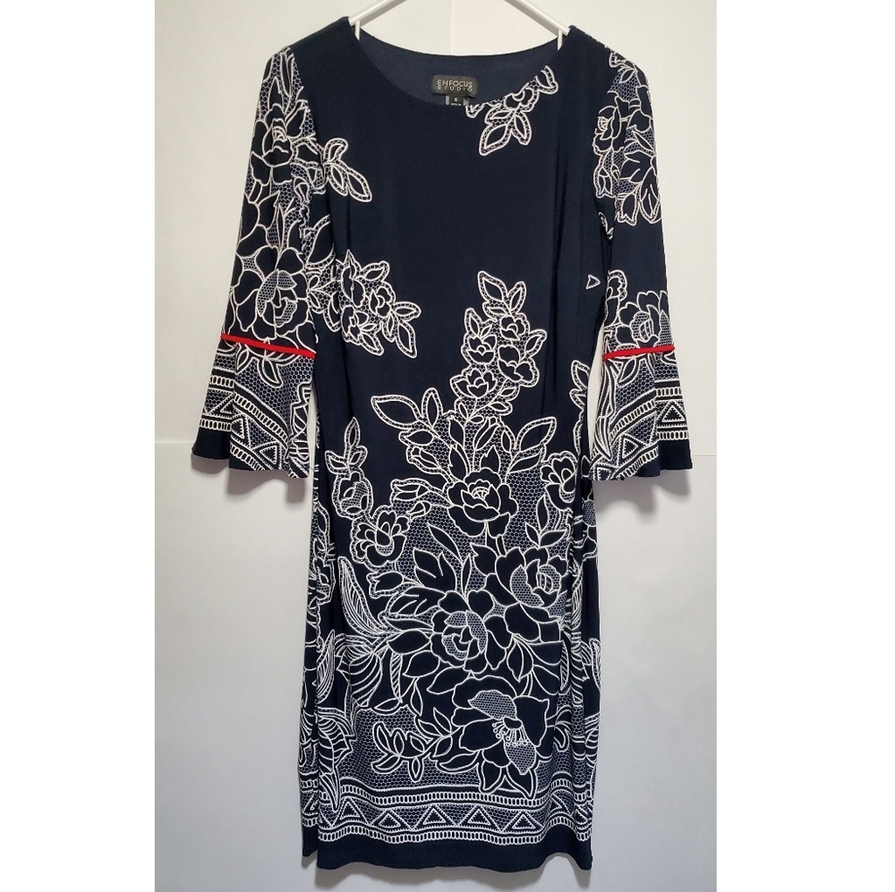 Enfocus Studio Flowery Navy Dress